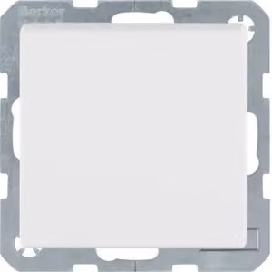 Presa Berker 6765836089 con polo di terra e coperchio ribaltabile, bianco polare, completa di Berker Q.1/Q.3