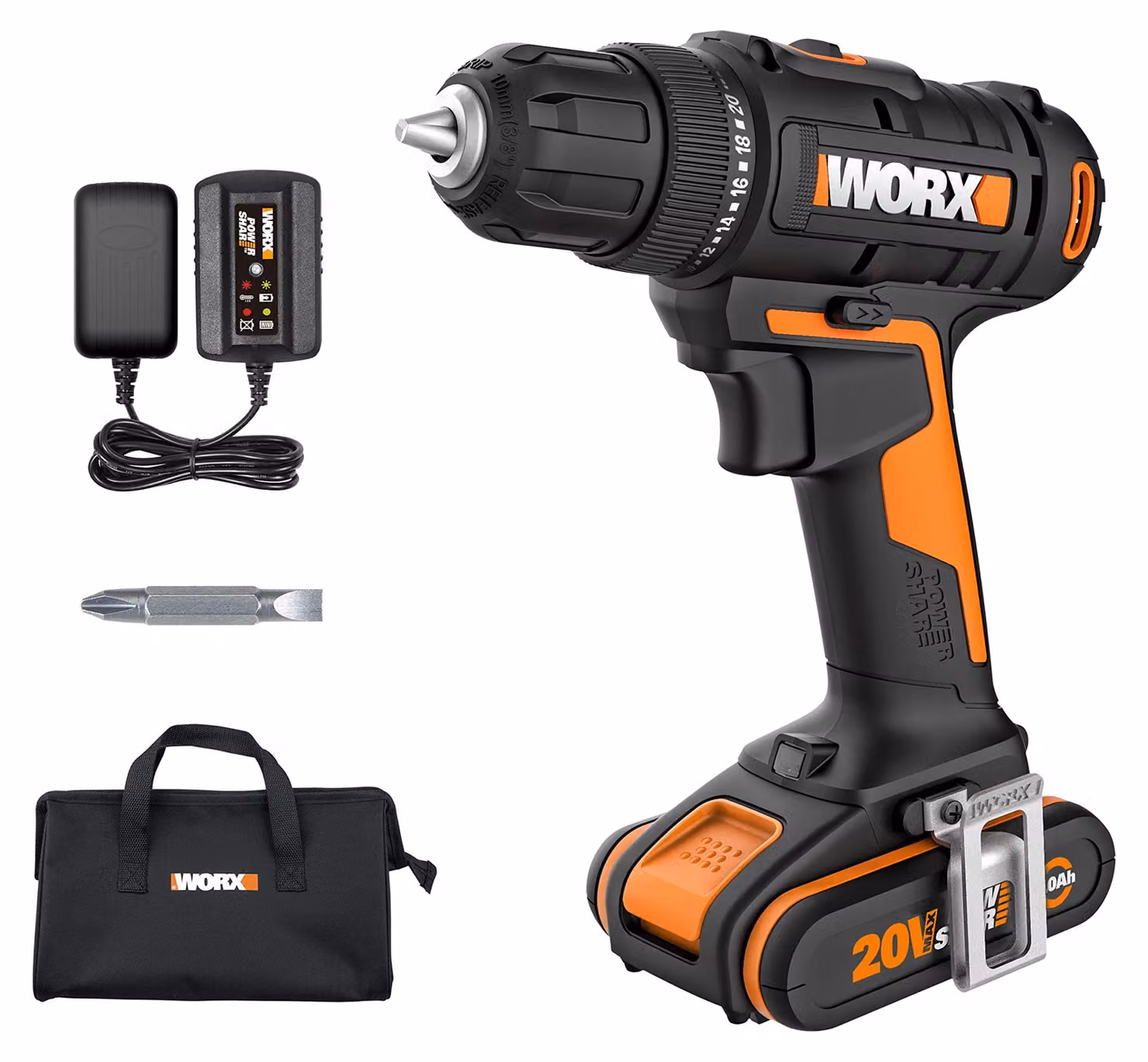 Trapano WORX AKU 20V 30 Nm WX100 (1x2 Ah)