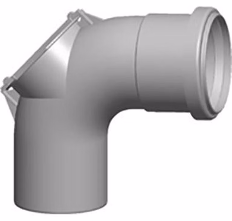Gomito di ispezione Wolf DN110 in polipropilene resistente fino a 120 °C