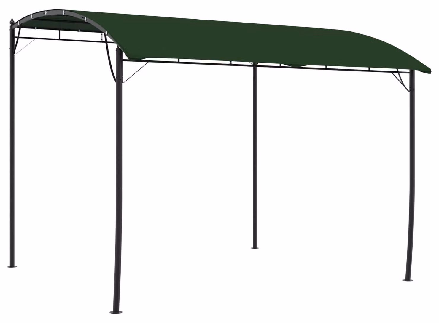 Gazebo 3 x 3 x 2,55 m Verde Tessuto e Alluminio 180 gsm