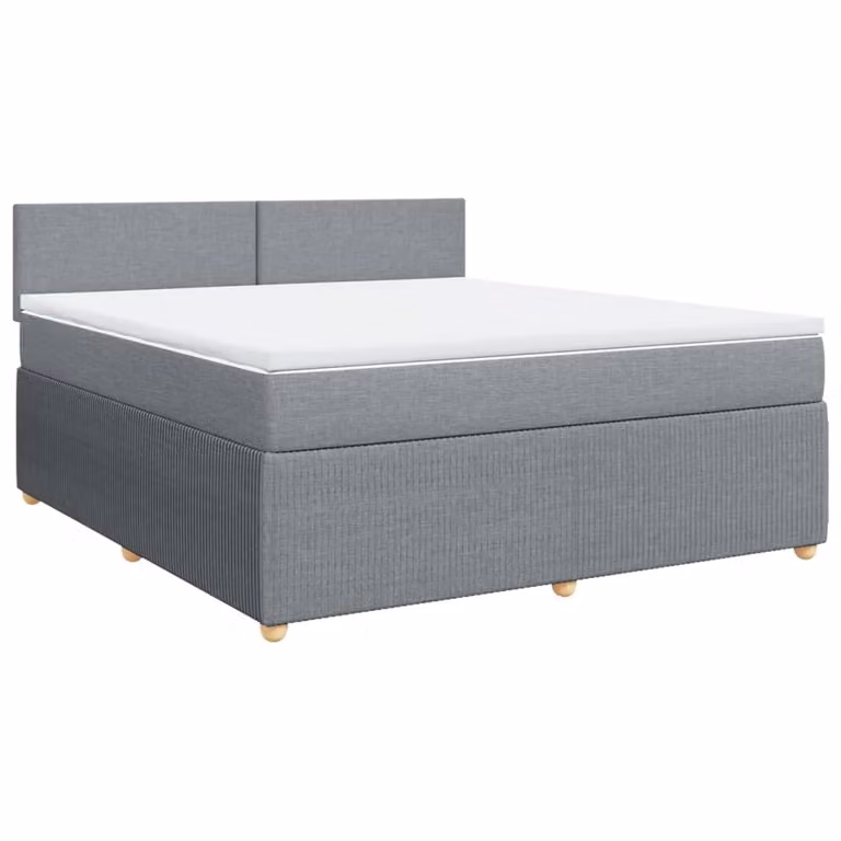 Giroletto a Molle con Materasso Grigio Chiaro180x200 cm Tessuto