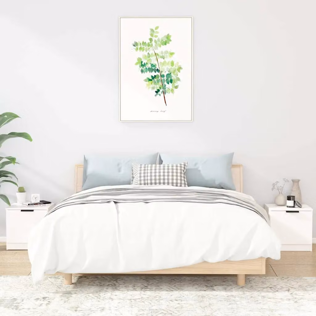 Set di 2 comodini vidaXL in bianco lucido L/P/H: 40 x 39 x 40 cm