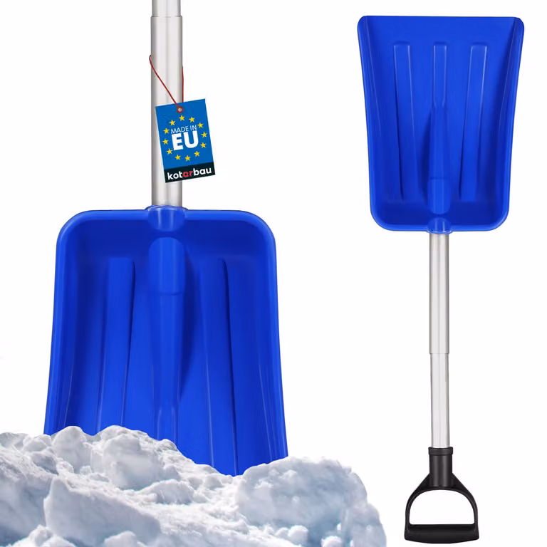 KOTARBAU® Pala da neve per auto Pala da neve in plastica con manico in alluminio con sistema a scatto Piccola vanga per auto Pala da neve Attrezzatura per lo sgombero della neve Pala da neve Paletta da neve Vanga pieghevole