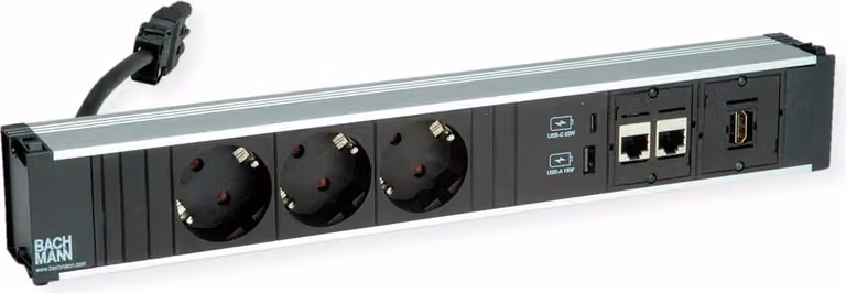 Bachmann CONI 3xCEE7/3 2xCAT6a 1xHMDI 1xUSB Charger A/C 22W GST19 0.2m (912.18118)