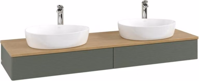 V&B Mobiletto con struttura frontale Antao 160x50cm, HL, WBP hon. Oa, lea gre. m La