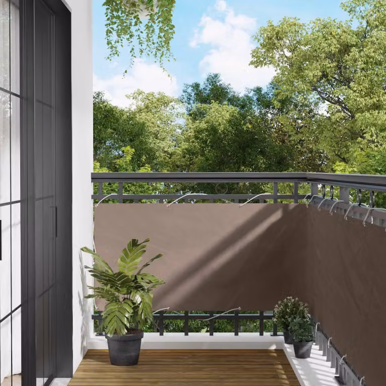 Schermo da balcone vidaXL in alluminio e poliestere rivestito in PU, L: 75 cm, H: 200 cm