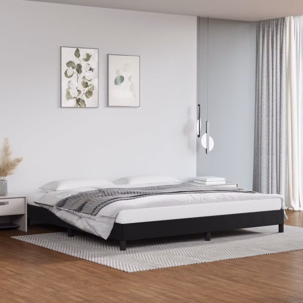 The Living Store struttura letto nera 200x200 cm in ecopelle