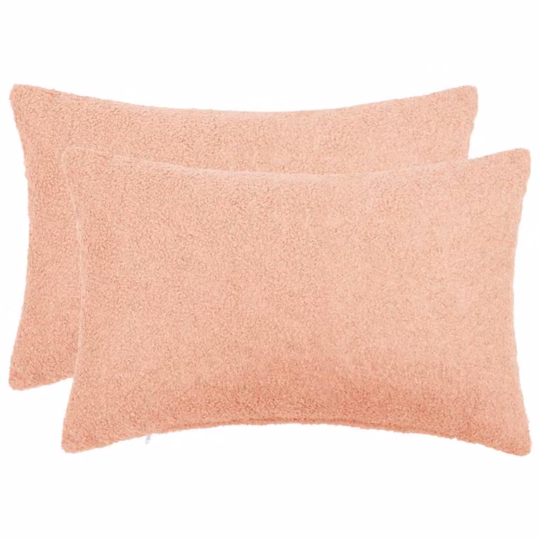 Set di 2 federe vidaXL HEERLEN in bouclé rosa, L: 50 cm x P: 75 cm