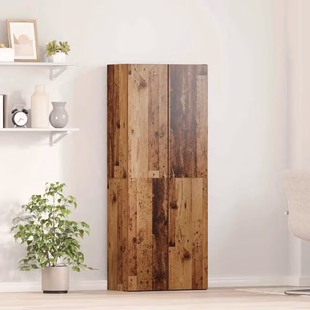 Mobile da ufficio moderno vidaXL in legno marrone con ante a battente e ripiani regolabili L/P/H: 60 x 32 x 152,5 cm
