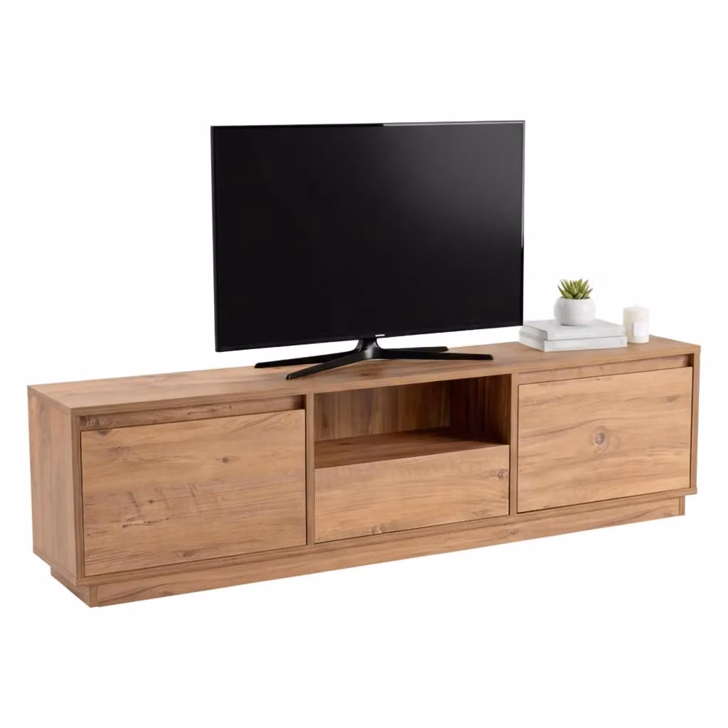 Mobile porta TV Morrigan DMORA in legno di pino color marrone, credenza moderna per soggiorno L: 160 cm, P: 29,5 cm, H: 42 cm – 2