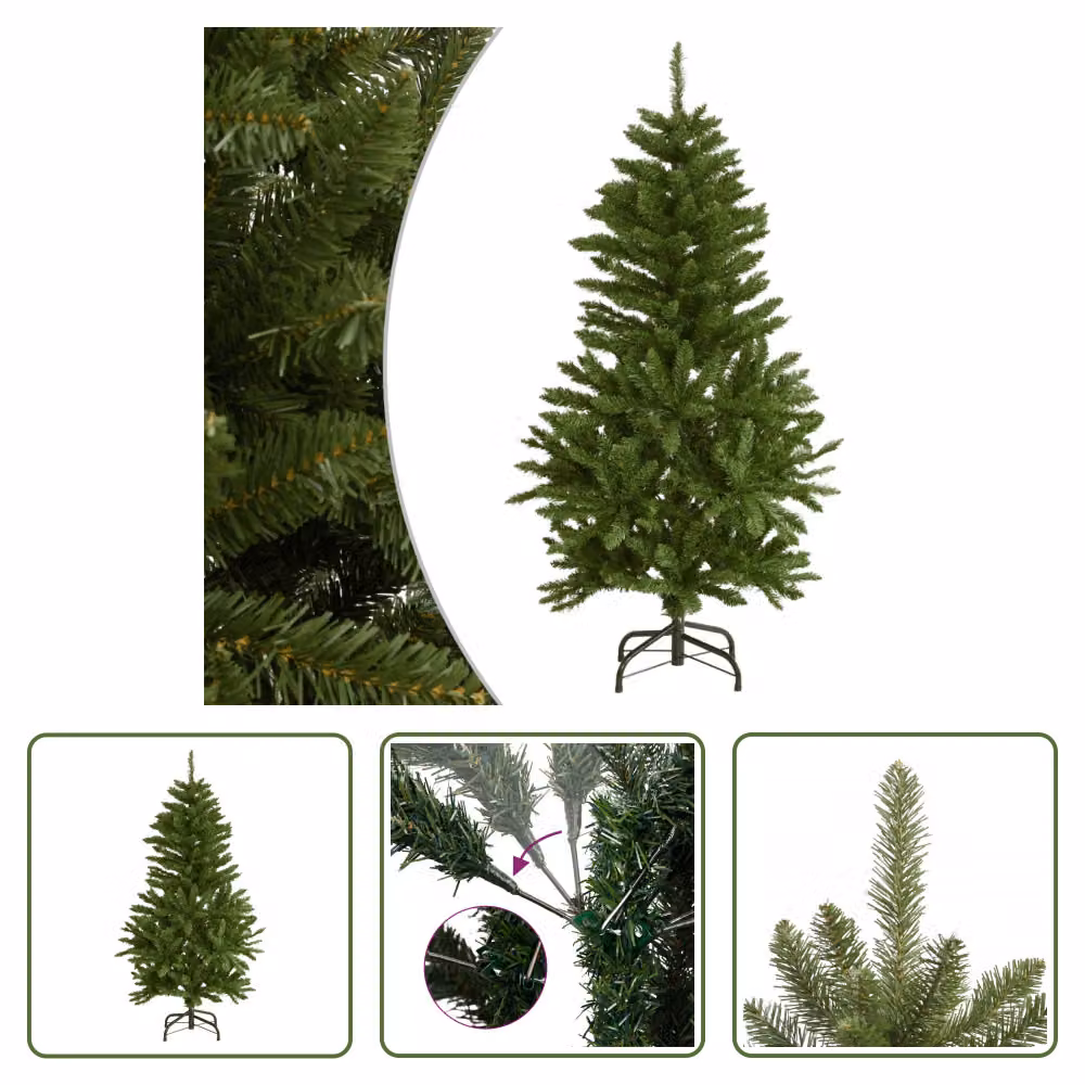 The Living Store Albero di Natale artificiale pieghevole con supporto Verde 150 cm