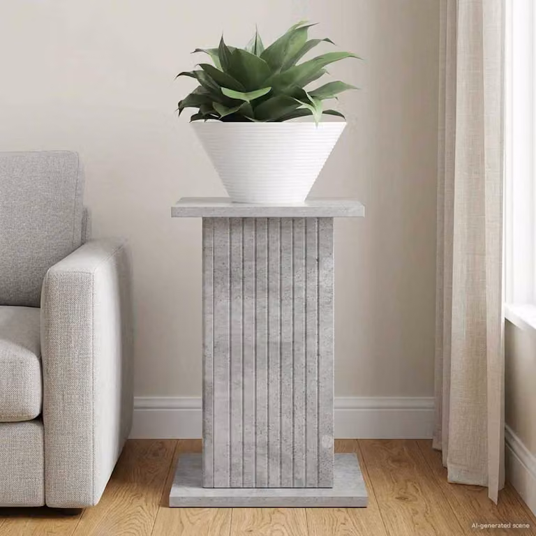 vidaXL Tavolino da appoggio moderno in legno e cemento, Grigio, L: 30,5 cm, P: 30 cm, H: 43 cm
