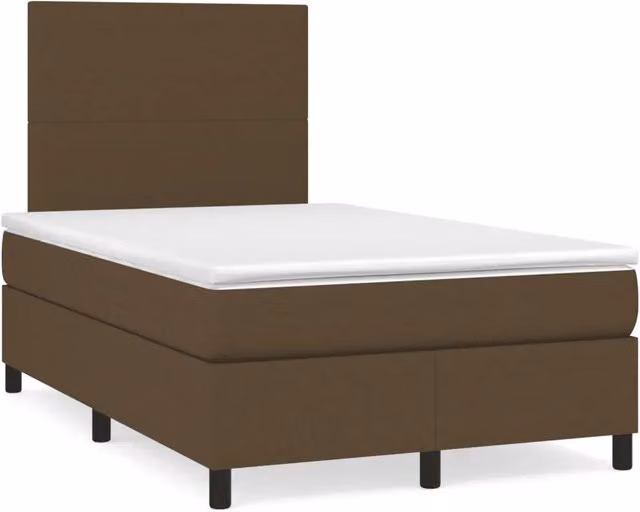 Giroletto a Molle con Materasso Marrone Scuro 120x190cm Tessuto 3269870