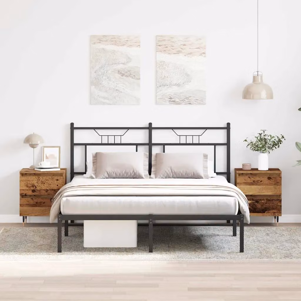 Set di 2 Armadi da Notte vidaXL in Legno Vecchio Marrone L: 40 cm, P: 35 cm, H: 50 cm