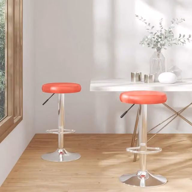 Set di 2 sgabelli da bar vidaXL in similpelle rossa con struttura in metallo per cucina e soggiorno