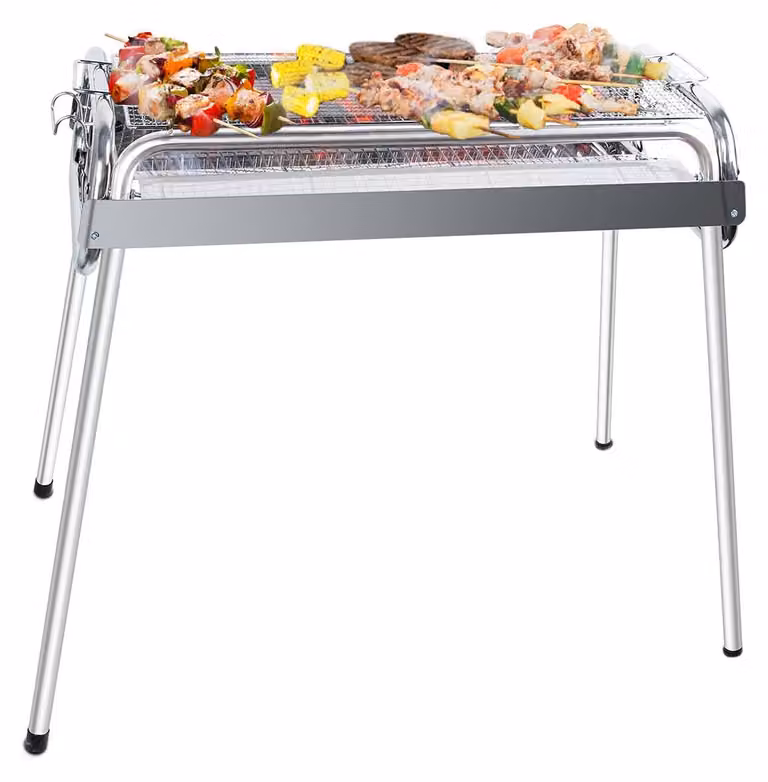Griglia per barbecue Uten, griglia a carbone in acciaio inossidabile 430, ideale per cucinare e affumicare, adatta per 5-10 persone, perfetta per famiglia, picnic, giardino, terrazza, campeggio, viaggi e feste. [Taglia L]