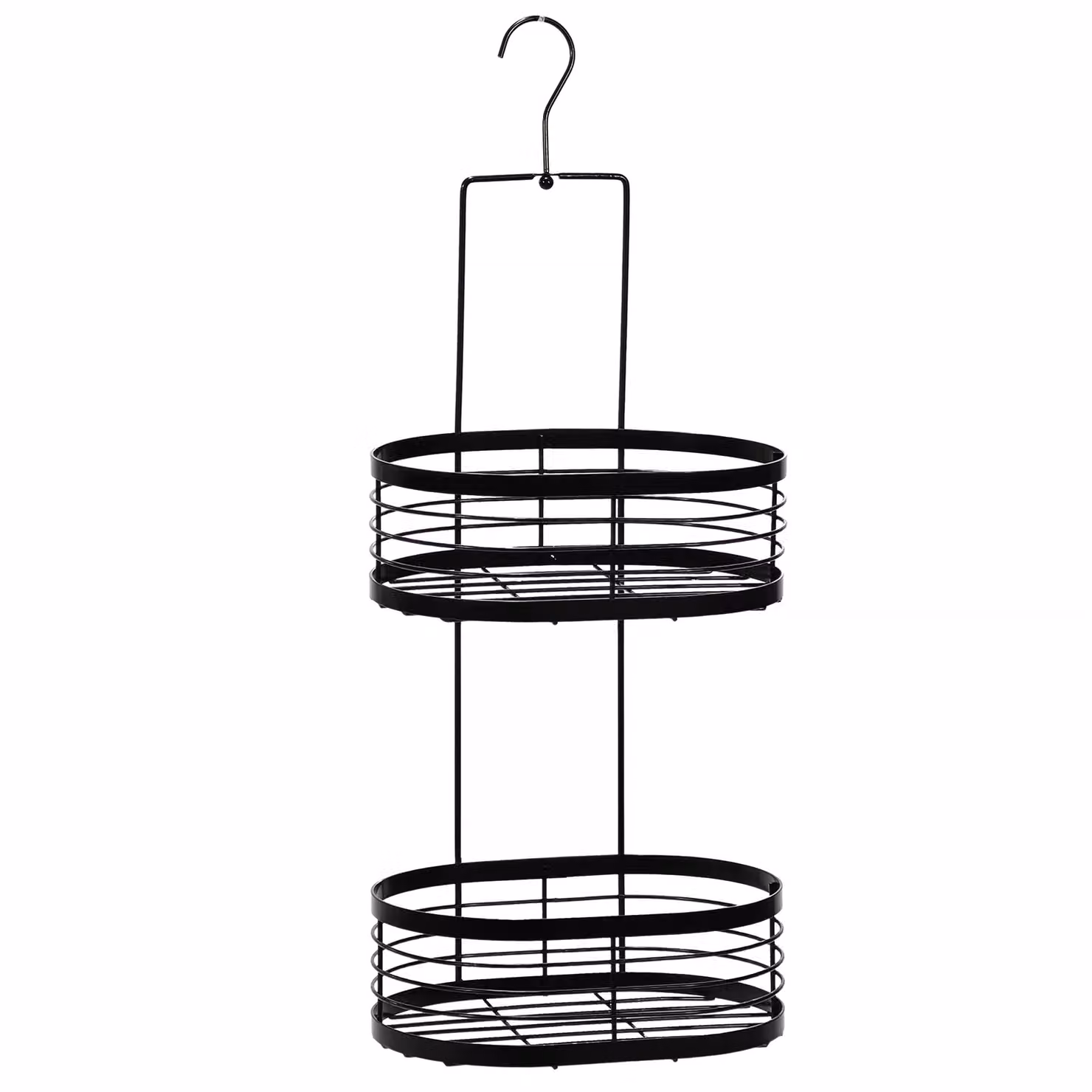 Mensola Doccia VESTIAMO CASA Linea Tahoma con 2 ripiani in Metallo, Black, H 48 x L 23 x P 16,5 cm
