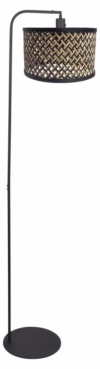 Lampada da terra - nero - Stang - bambù metallo - Ø 28cm - E27 - 4789ZW - Steinhauer