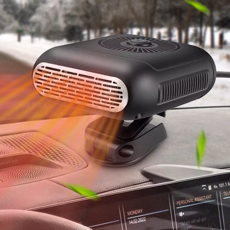 Riscaldatore per auto, 12V 120W, portatile, antiappannamento per parabrezza, sbrinatore, ventola 2-in-1 con riscaldamento e raffreddamento, con rotazione a 360° per tutti i modelli