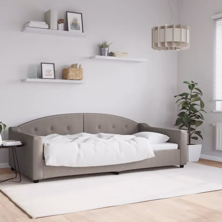 Letto da giorno vidaXL in tessuto beige e grigio, L/P/H: 200 x 100 x 75 cm