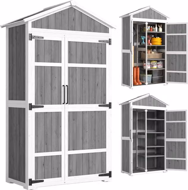 Armadio da Giardino ¨C Zephmum ¨C Grigio 105x55x179 cm