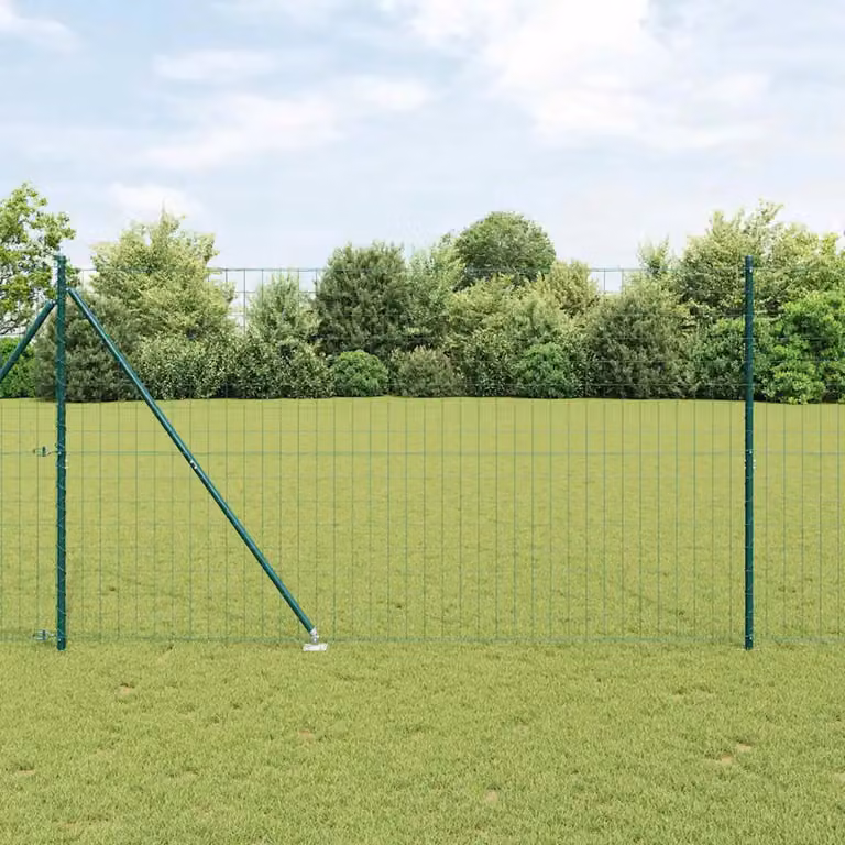 Recinzione Euro vidaXL in acciaio rivestito in PVC verde, L: 10 m, H: 1,6 m