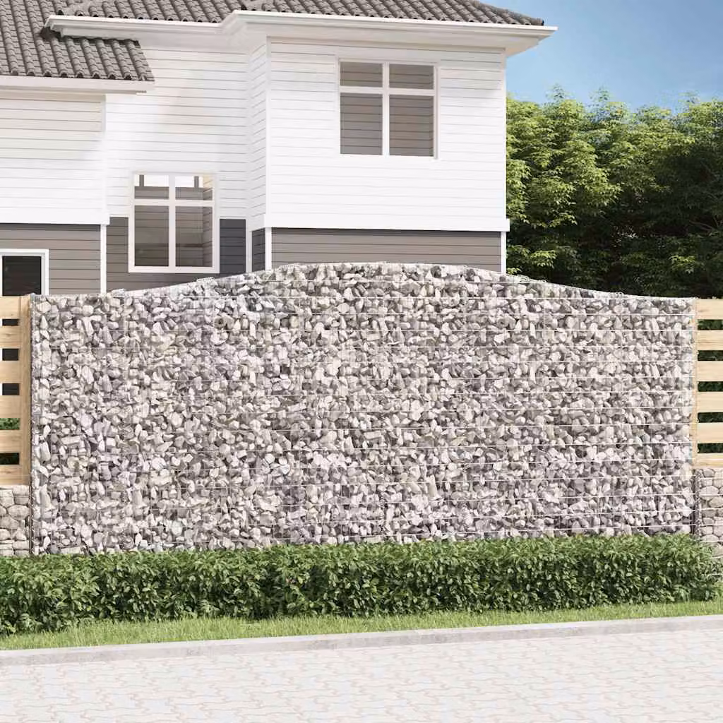 Cesto Gabbione ad Arco vidaXL in Acciaio Zincato Grigio L: 400 cm, P: 50 cm, H: 180/200 cm