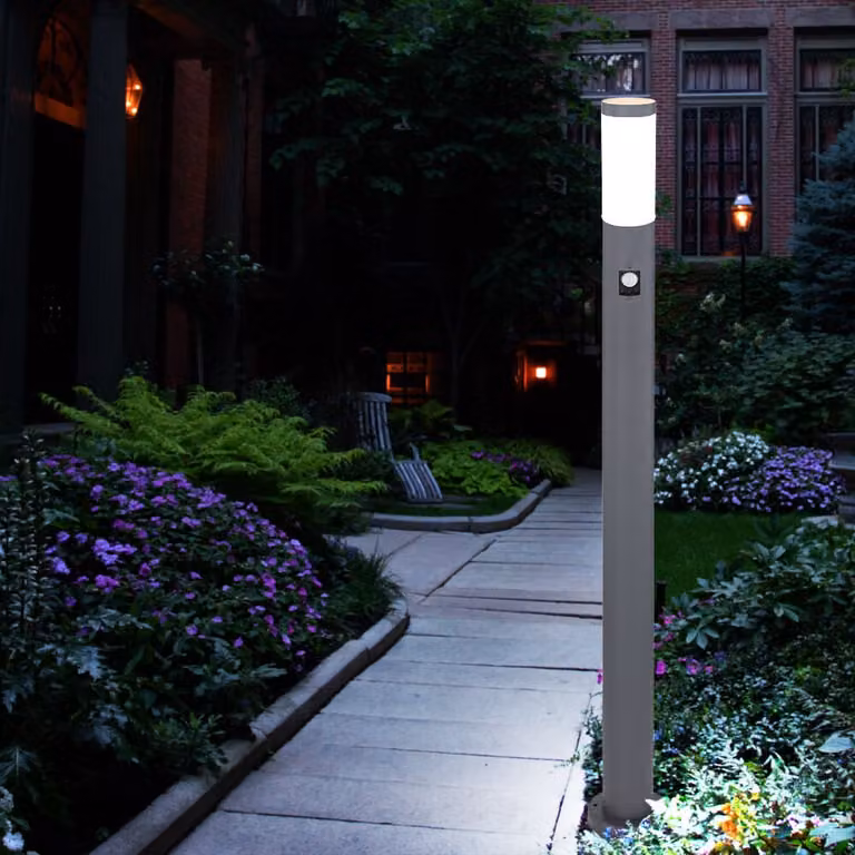 Lampada da terra a LED, acciaio inox, antracite, sensore, H 110 cm