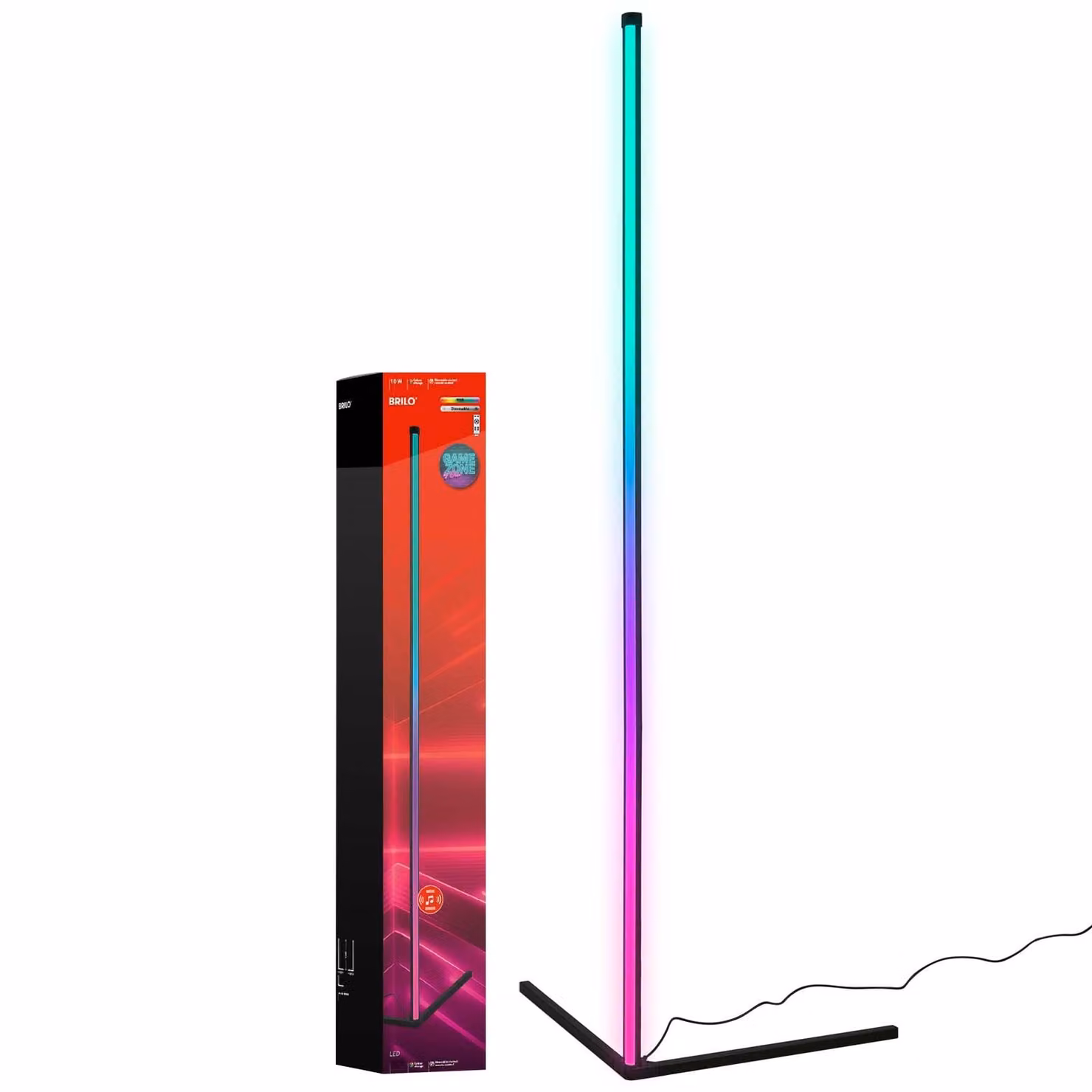 BRILONER RGBIC Lampada da terra a LED, telecomando, decorazione per gaming, dimmerabile, 1,4 m
