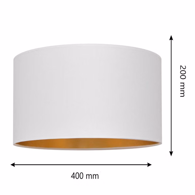 Paralume Alba, Ø 40 cm, E27, bianco/oro Alba HELAM, Bianco / Opale, Soggiorno / Sala da pranzo, Tessuto / Stoffa / Seta