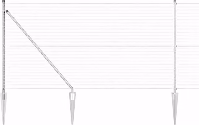 Recinzione da giardino in rete saldata con punte in acciaio color argento, modello in-ground, H: 120 cm, P: 27 cm – 1