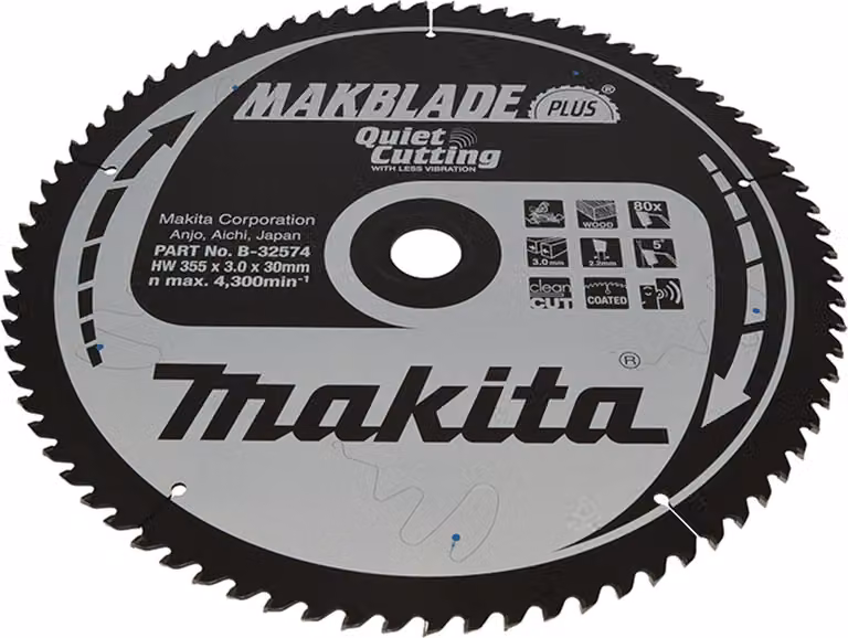 Makita B-32574 Lama circolare Makblade+ TCT 355x30mm 80T legno