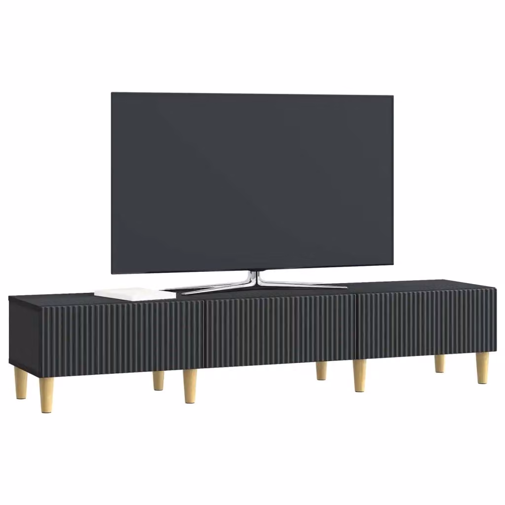 Mobile TV-Credenza Moderno Design In Nero in Legno Ingegnerizzato L: 147 cm, P: 34,5 cm, H: 30 cm – 2