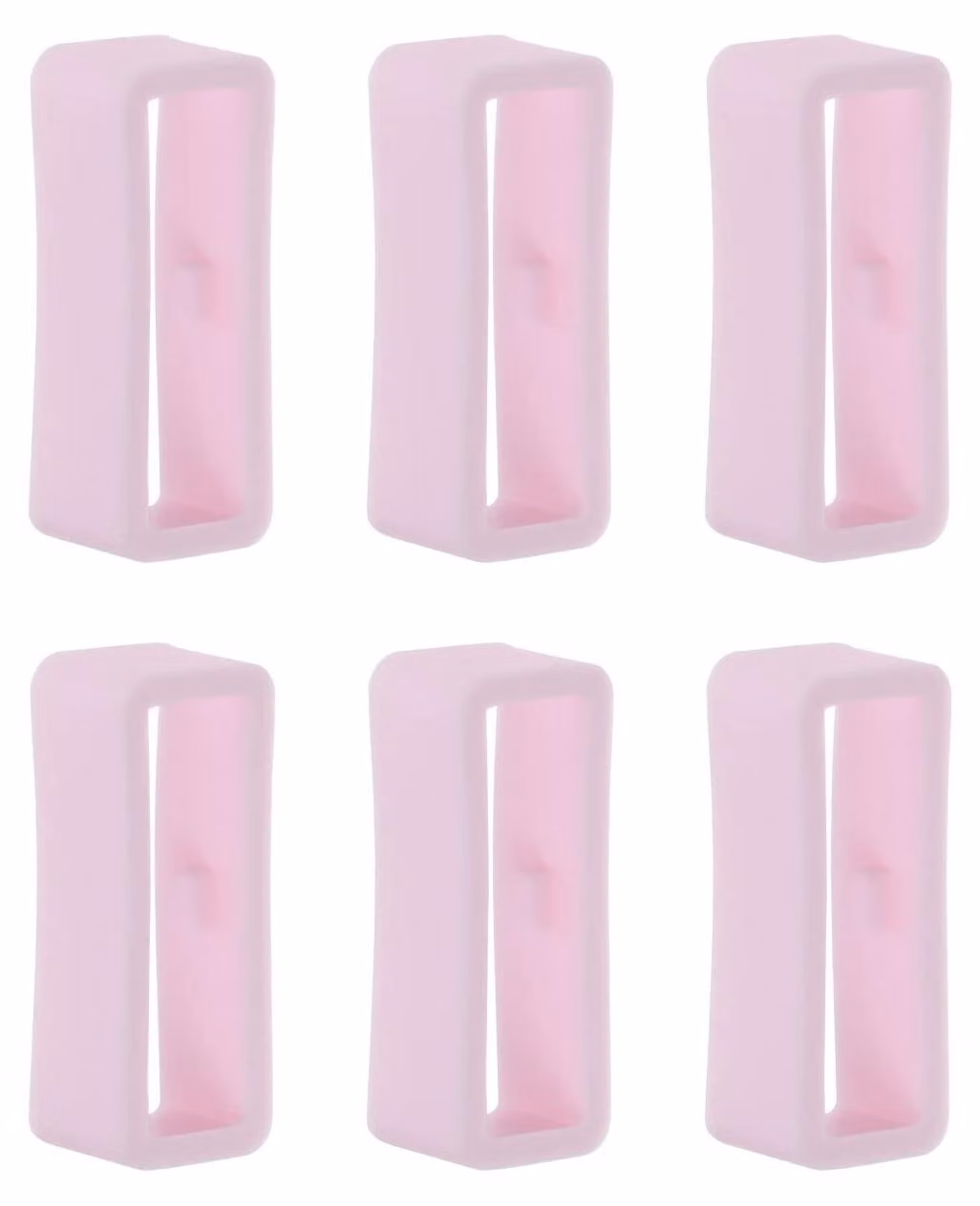 6 fibbie per cinturino da orologio, 18 mm, silicone, rosa chiaro