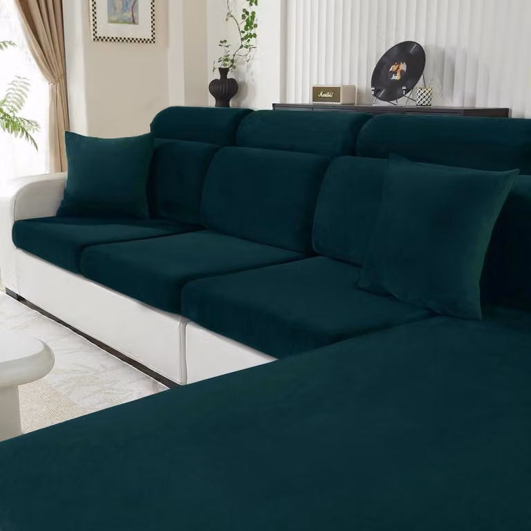 Copertura per cuscino da seduta, chaise longue, verde scuro, antiscivolo, lavabile