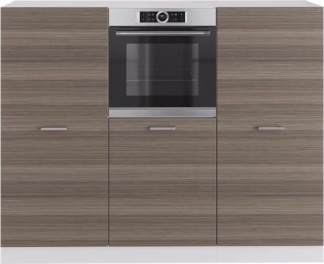Cucina componibile moderna Vicco R-Line Grigio nobile e Bianco, larghezza 180 cm, senza piano di lavoro