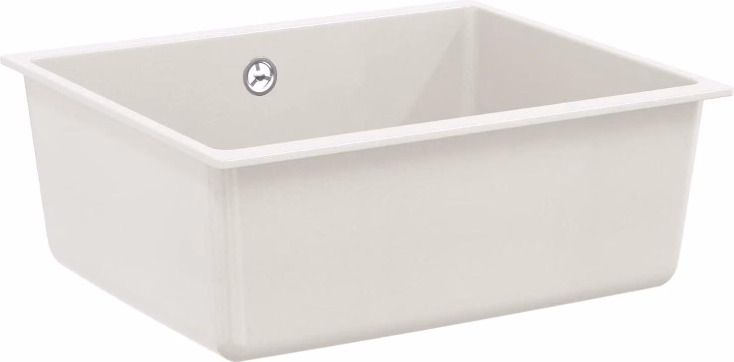 Lavello Bianco 530 x 460 mm 80% Quarzo e 20% Resina