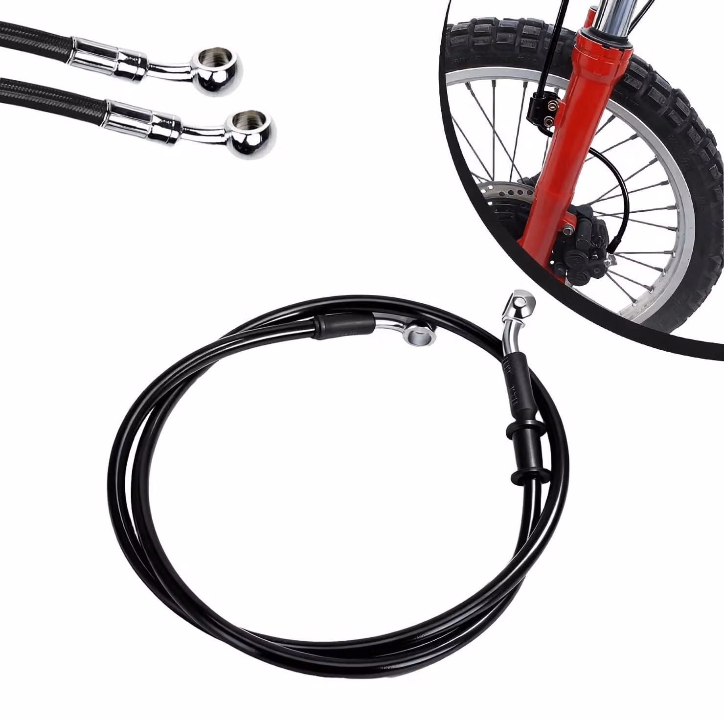 Tubi flessibili idraulici per freni e frizioni di motociclette, lunghezza da 500 mm a 2000 mm