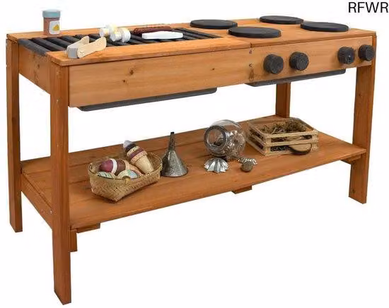 Kinderbüchse: cucina esterna con barbecue e spazio di stoccaggio