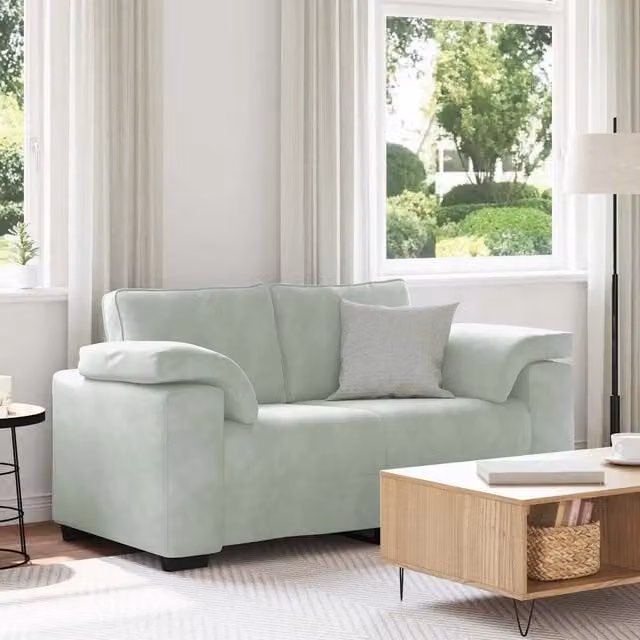 Divanetto moderno vidaXL in tessuto grigio L: 160 cm, P: 77 cm, H: 82 cm