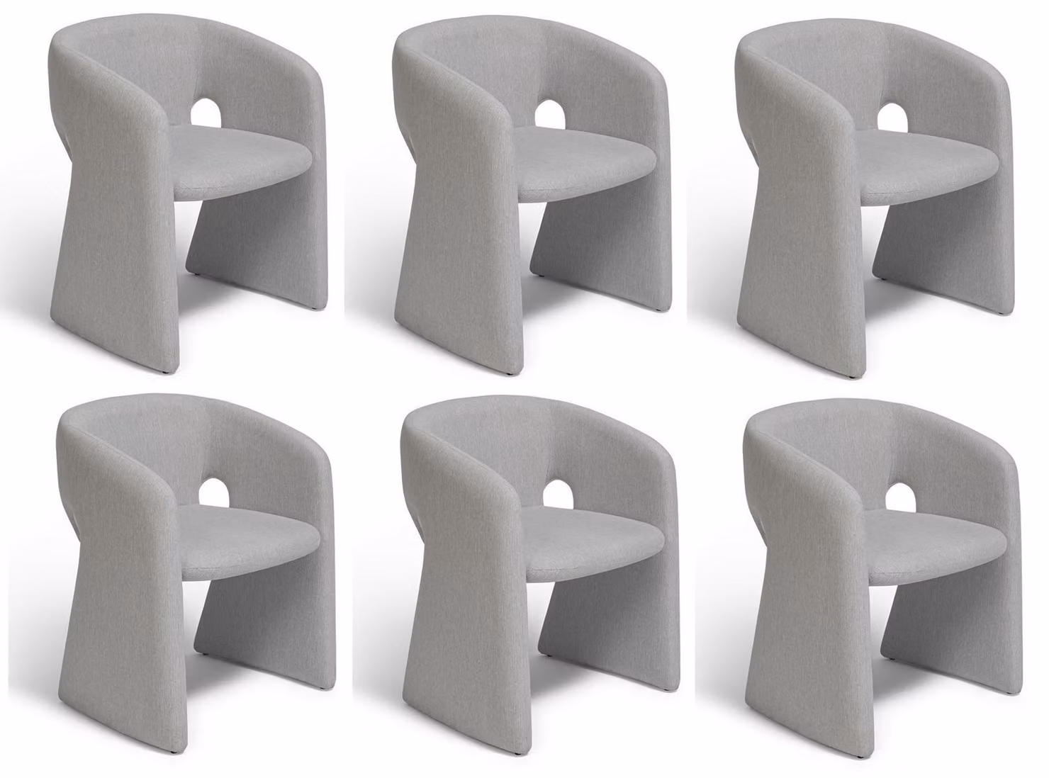Sedie dal design moderno, grigie, con braccioli in tessuto, di alta qualità, eleganti e raffinate
