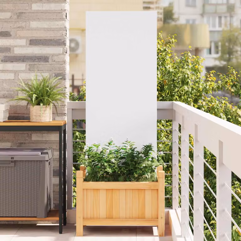 Paravento per privacy da giardino vidaXL in acciaio bianco L 50 cm x H 140 cm
