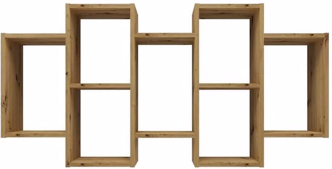 Azomor: scaffale da parete moderno con sette scomparti, per l'ufficio e l'uso domestico