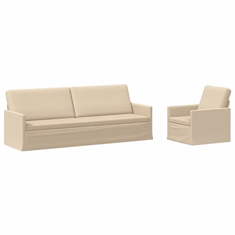 Set di 2 divani moderni vidaXL in tessuto beige per soggiorno