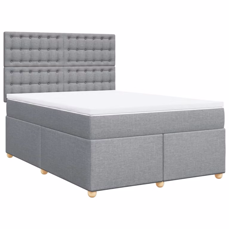 Giroletto a Molle con Materasso Grigio Chiaro 140x200cm Tessuto