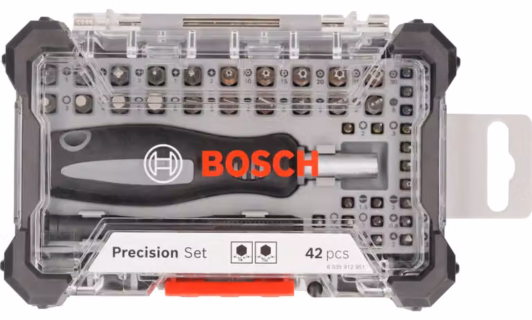 Set di cacciaviti Bosch da 42 pezzi, con punte di precisione e standard (adatto per lavori di precisione)