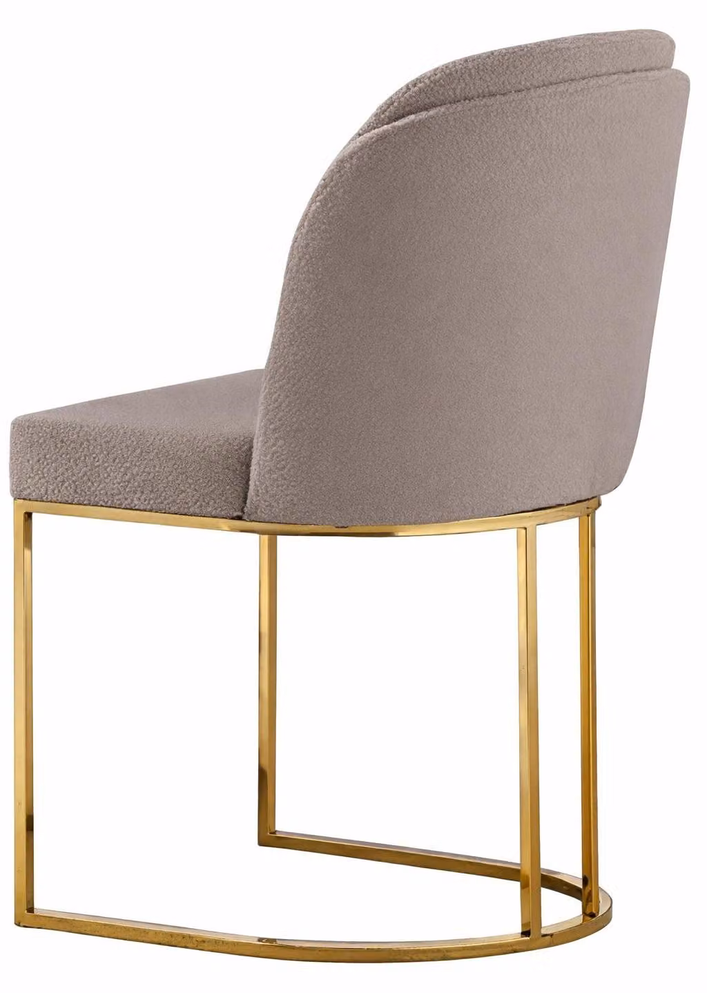 Elegante sedia con rivestimento in morbido tessuto e struttura in metallo color oro