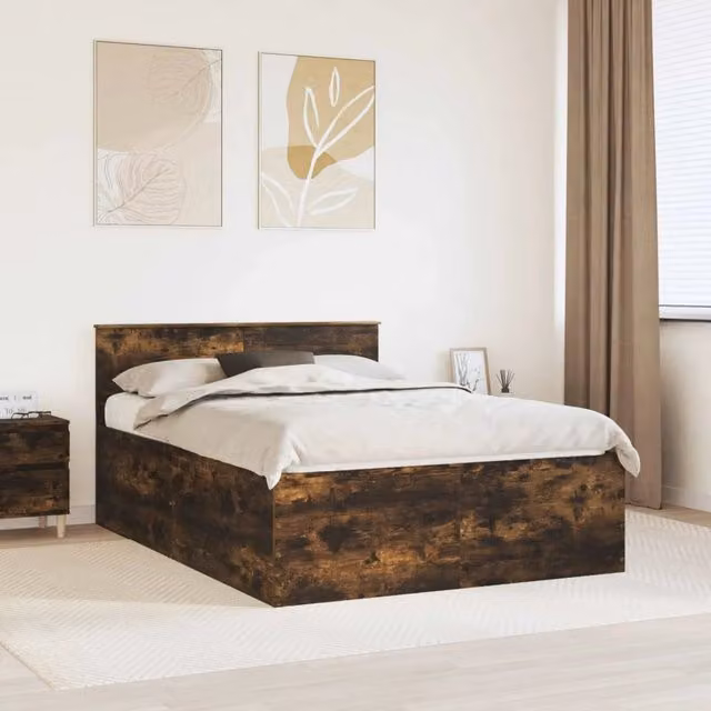 Struttura del letto con testiera Rovere fumé 150 x 200 cm 3408568