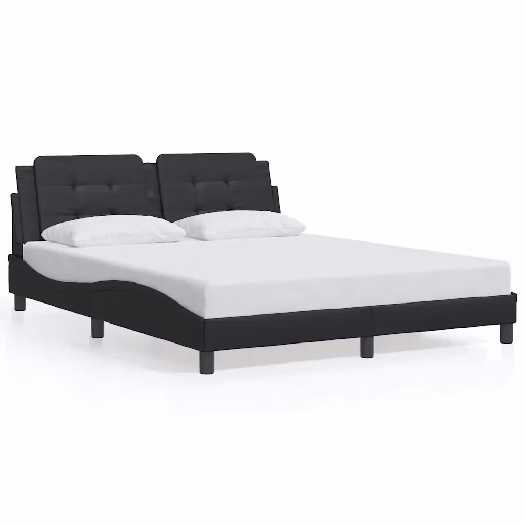 Giroletto Zadar vidaXL senza materasso in similpelle nero L/P/H: 160 x 200 cm – 2