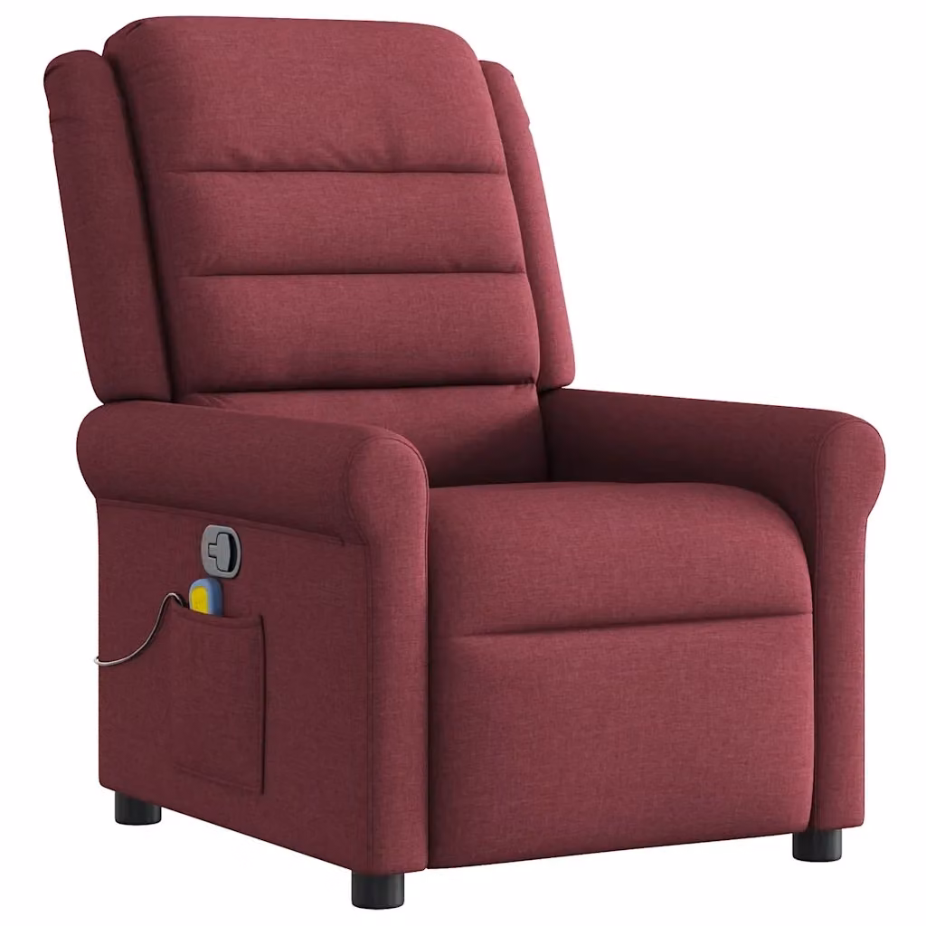 Poltrona Reclinabile Relax vidaXL in Tessuto Rosso con Braccioli – 2